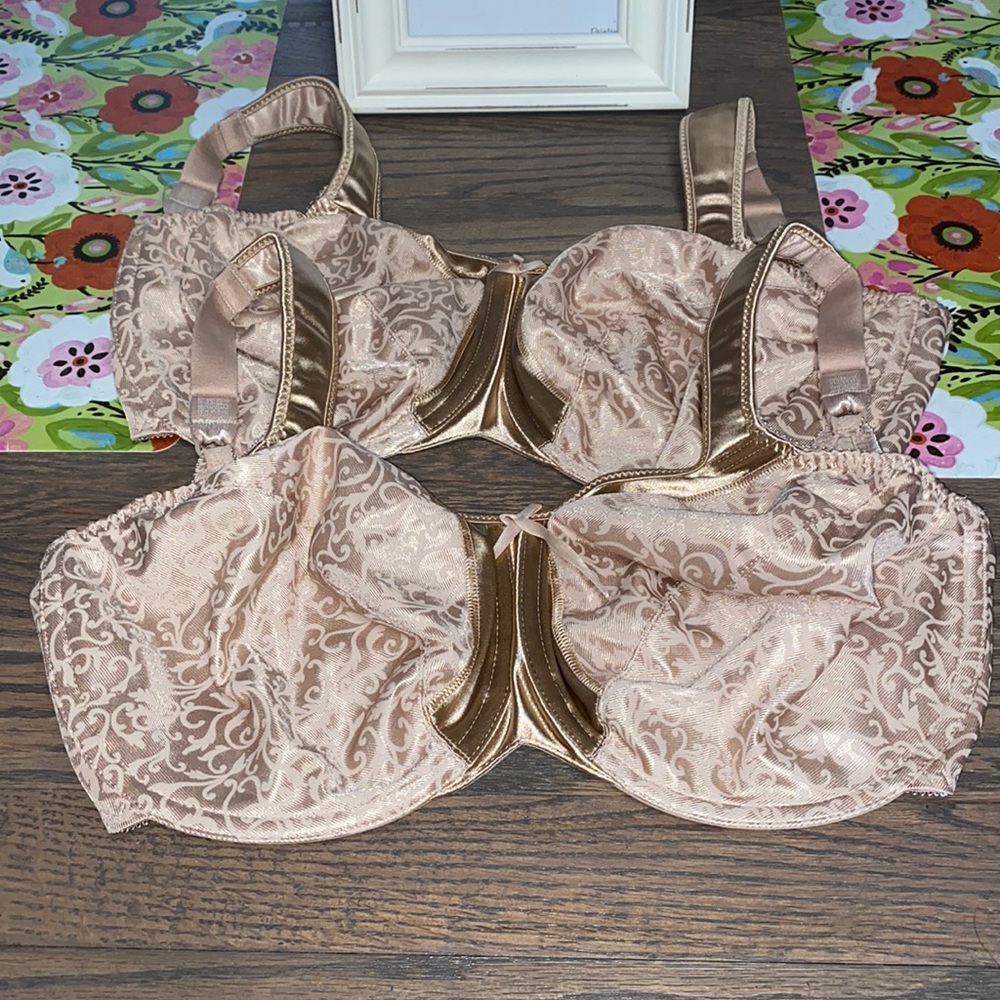 2 Bali Satin Tracings Underwire Minimizer Bras